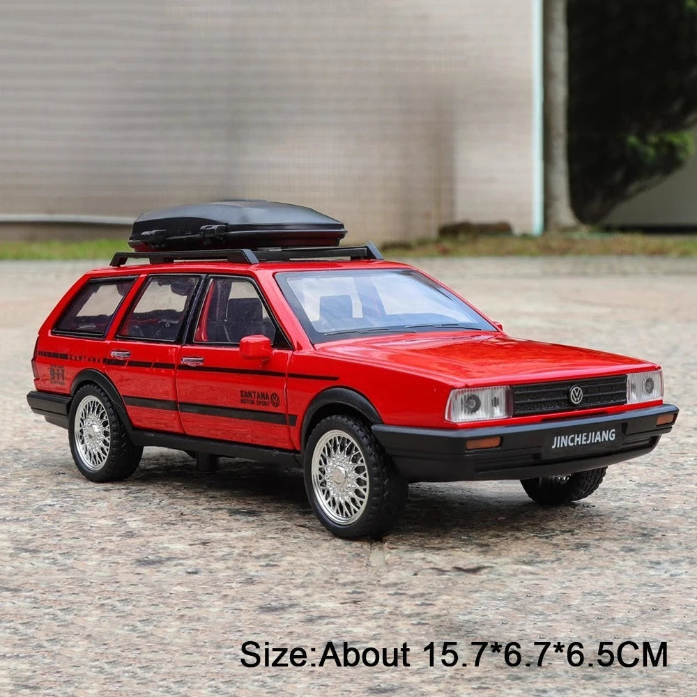 1:32 RS6 Santana Wagon Models Toys Diecast Alloy Car Doors Opened Sound Light Pull Back Miniature Vehices for Kids Festival Gift
