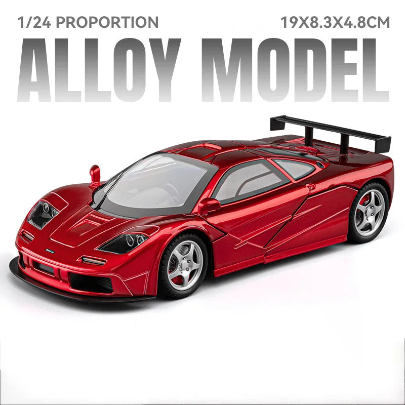 1:24 F1-LM LP500S Alloy Sporscar Model Diecast Toy Doors Opened Sound Light Pull Back Front-wheel Steering Car Children Day Gift