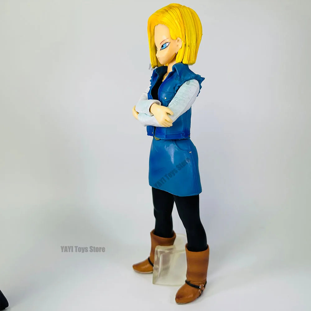 25CM Dragon Ball Z Android 17 18 Anime Figure Android 18 PVC Action Figures
