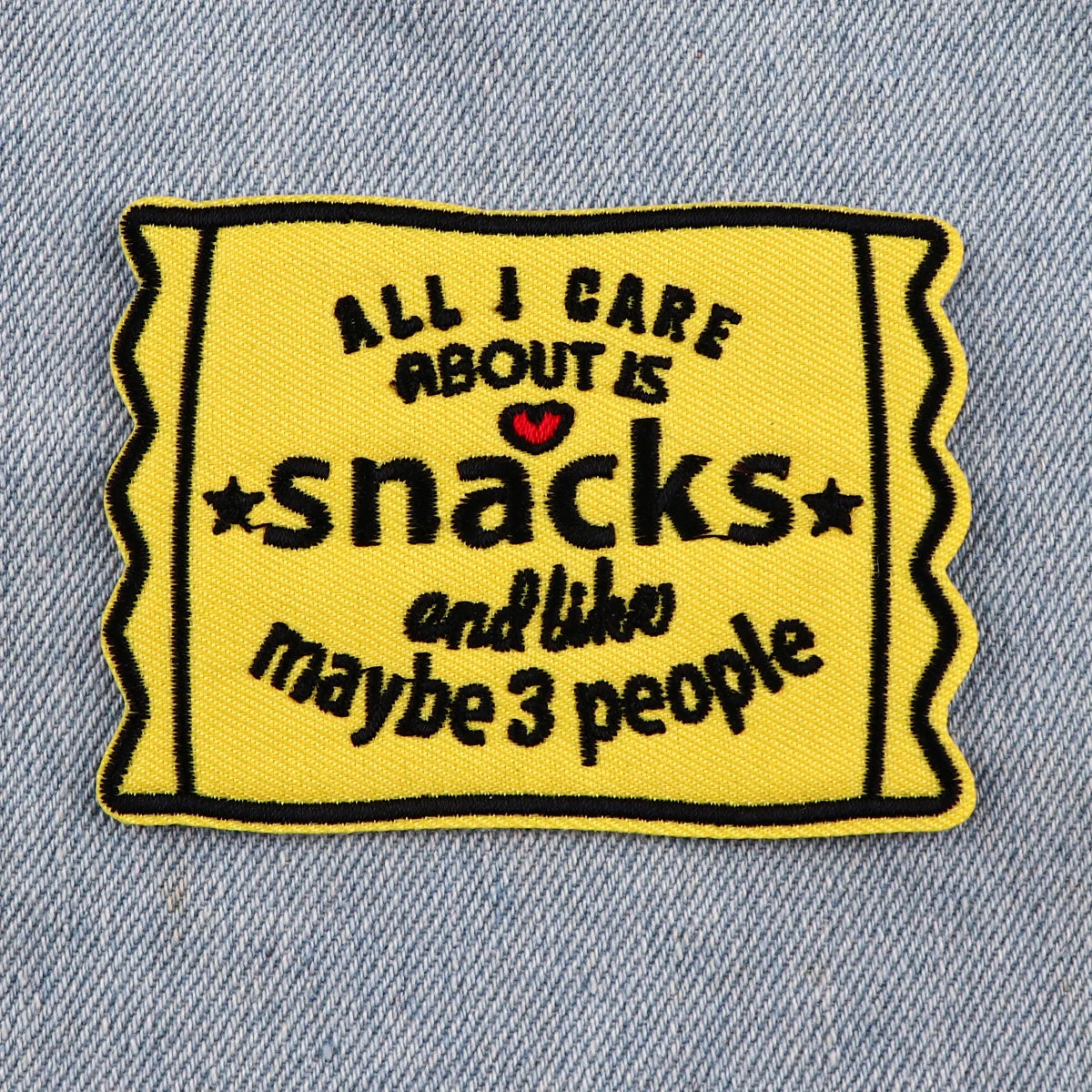 Caution Patch Funny Quotes Iron-On Patches For Clothing Stickers Snacks Embroidered Patches On Clothes DIY Clothes Stripes
