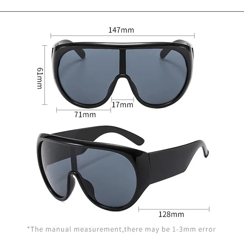 JNPCXI New Oversized One Piece Sunglasses for Women Outdoor Sun Glasses Men Female Shades Oculos De Sol Eyewear