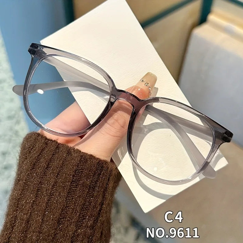 Ultra-Light Retro Tea Brown Blue Light Blocking Glasses Korean Style Large Frame Eyewear