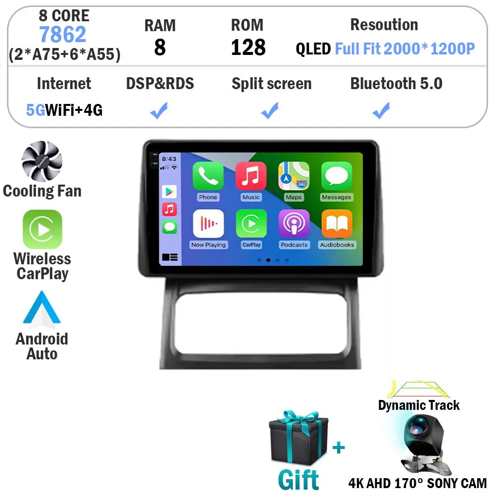 Android 15 Car Radio Carplay For Renault Clio 2 BB CB 2001 - 2012 Navigation GPS Android Auto Screen Stereo 5G Wifi BT DSP