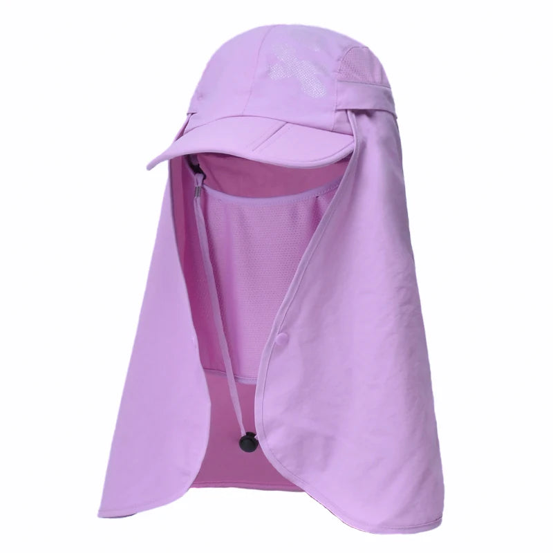 Xinbaoguan 100% polyester9074 men's and women's oversized shawl sun hat outdoor sun protection quick drying folding baseball cap
