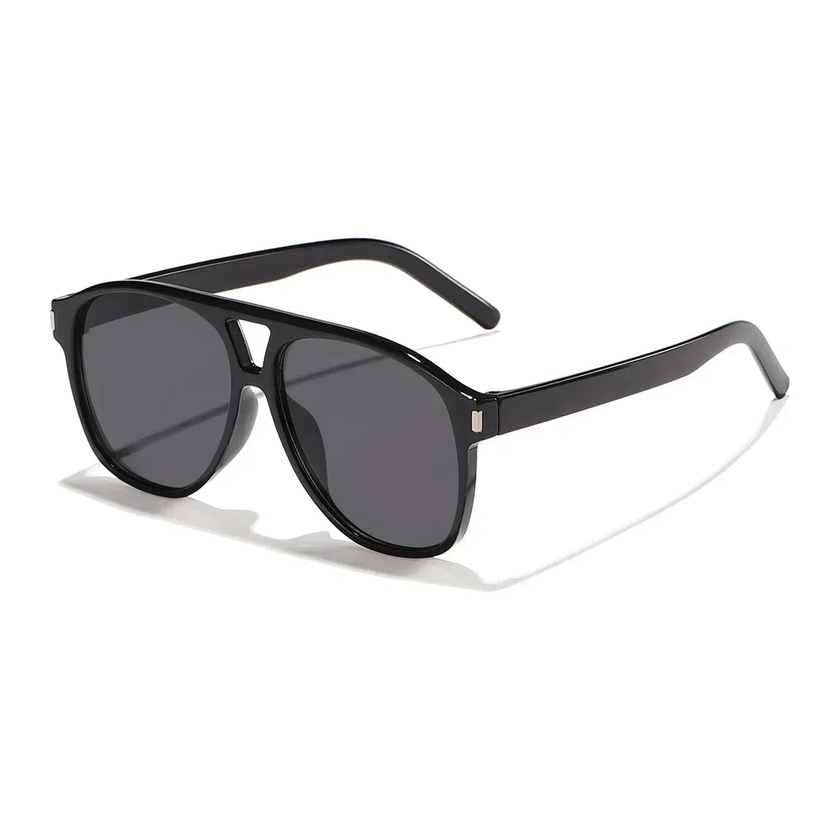 JNPCXI Vintage Double Bridges Pilot Women Sunglasses Fashion Square Black Tea Shades UV400 Men Sun Glasses