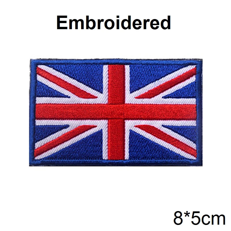 PVC & Embroidered Flag Patches UK Spain France Germany US Russia Tactical Badge