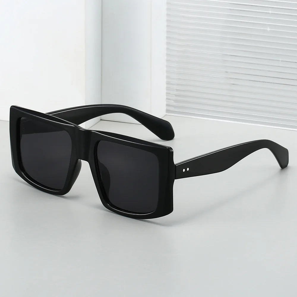 JNPCXI New Fashion Oversized Square Women Sunglasses Shades UV400 Retro Green Gradient Men Punk Sun Glasses