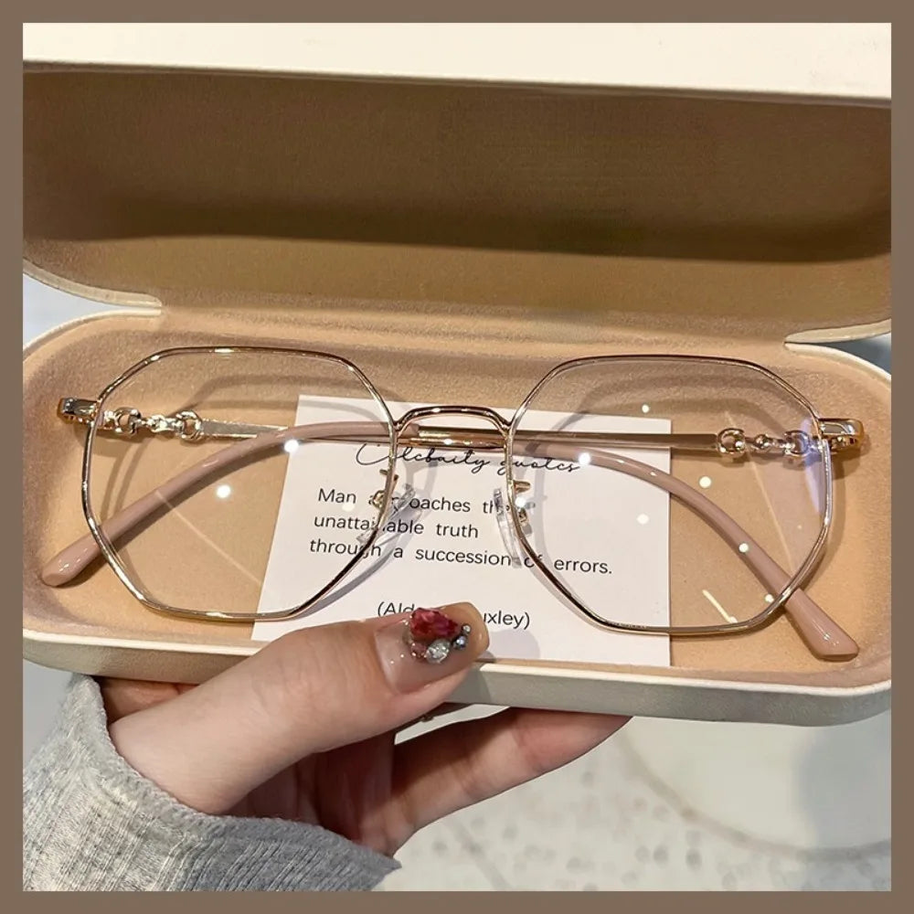 Photochromic Anti Radiation Anti Blue Light Eyeglasses For Women Transition Shades UV400 Eyewear Replaceable Lens