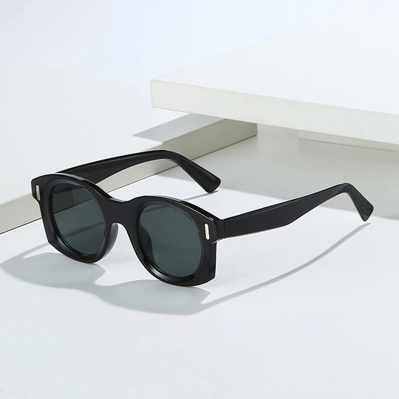 JNPCXI Ins Popular Fashion Square Sunglasses Women Gradient Mirror Shades UV400 Retro Rivets Men Punk Sun Glasses