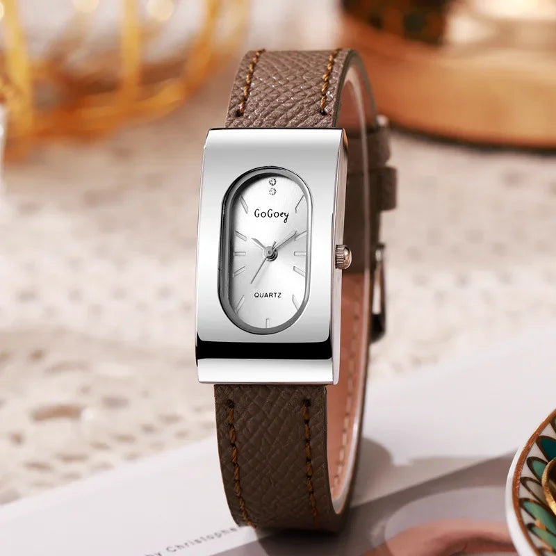 Luxury Ladies Brand Women Watch Fashion Rectangular Dial Quartz Watch Simple Leather Strap Wristwatches Gift Dropshipping