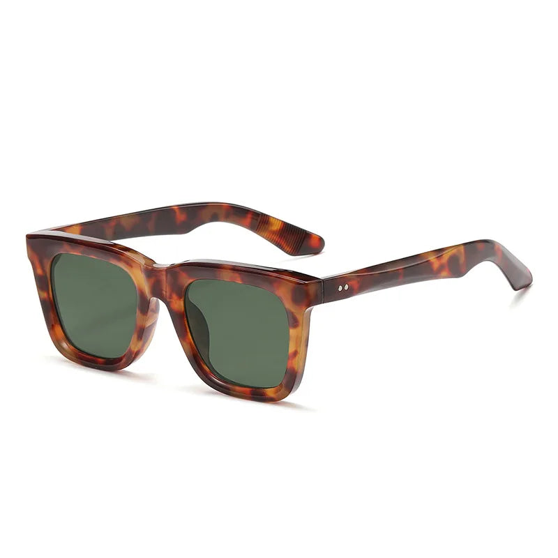 JNPCXI New Square Rivets Women Sunglasses Black Blue Shades Fashion Clear Lens Frame Men Sun Glasses UV400