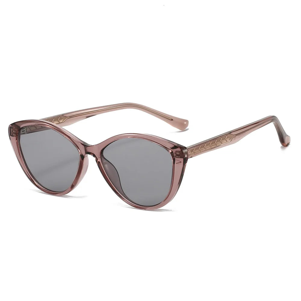 JNPCXI New TR90 Cat Eye Men Sunglasses Shades UV400 Fashion Green Oval Lens Women Punk Sun Glasses