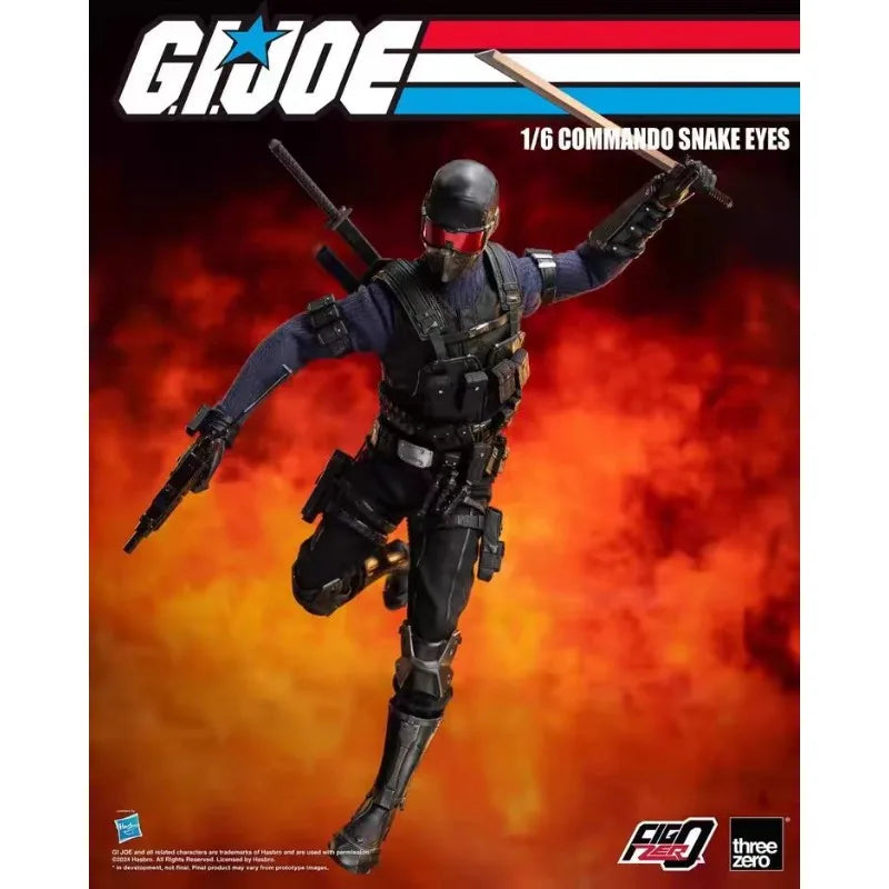 Original Hasbro Threezero FigZero G.I. Joe Series 1/6 COMMANDO SNAKE EYES Action Toy Figure Mode Ornaments