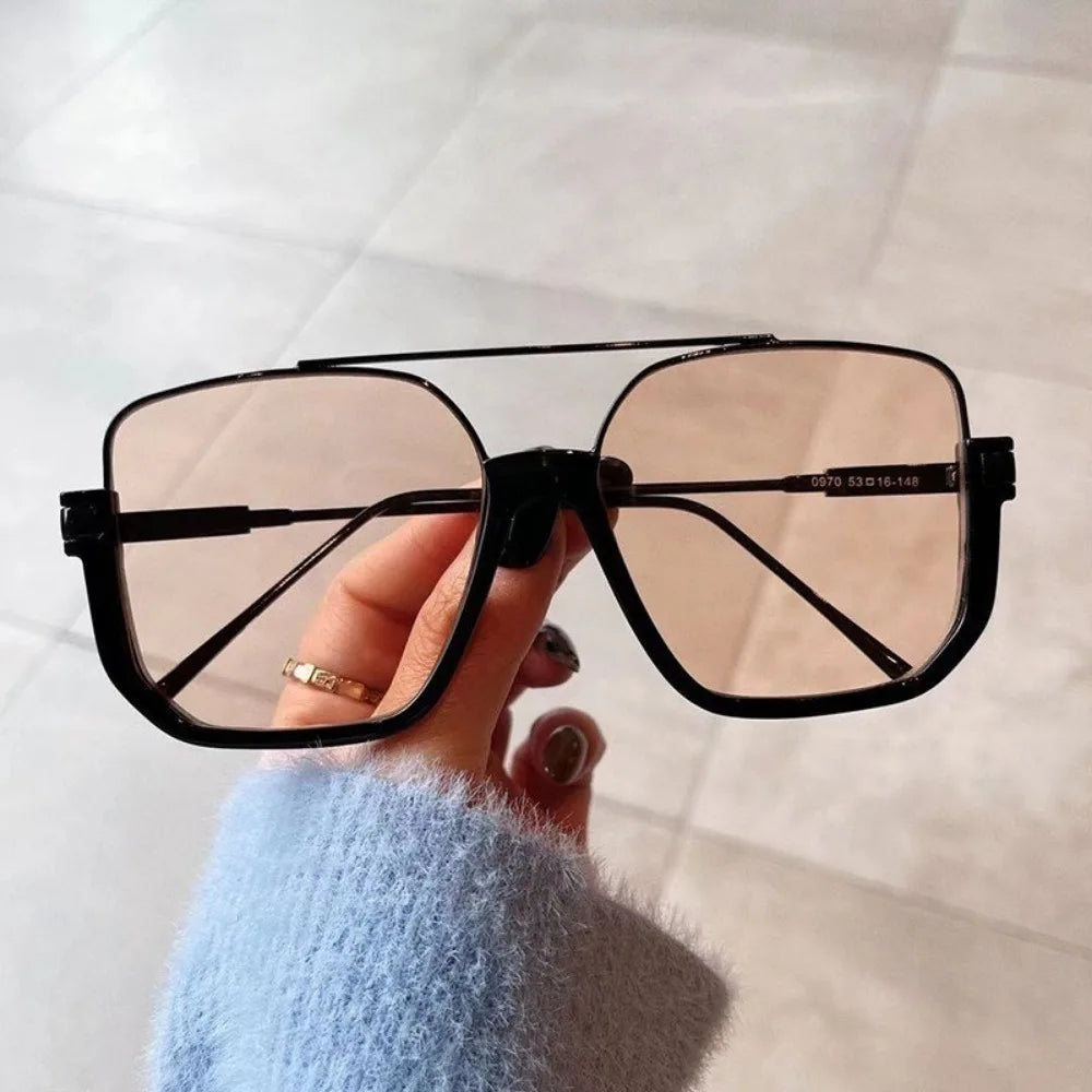 UV400 Travel Sun Glasses for Women Men Large Frame Retro Luxury Brand Designer Eyeglasses Gift