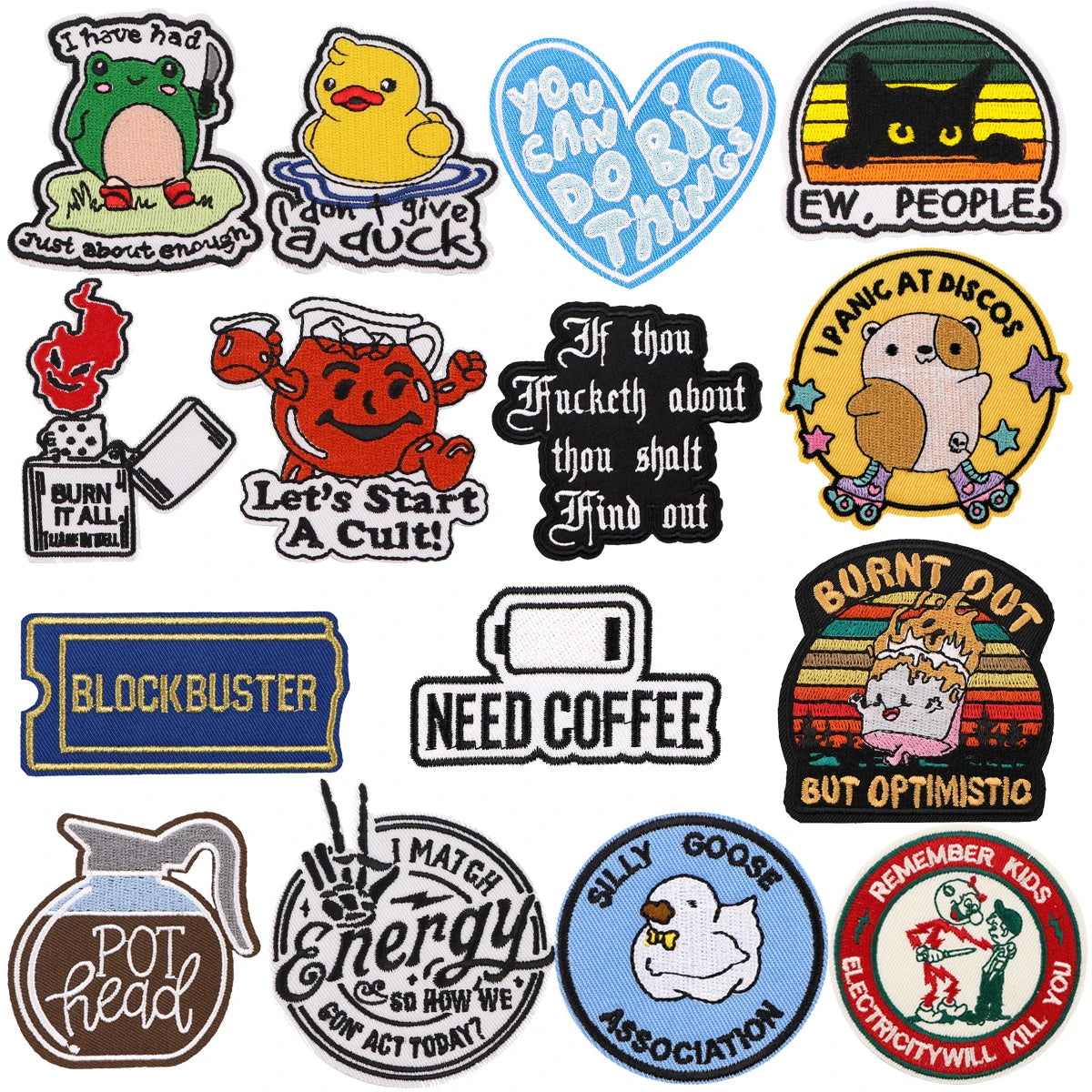 EW PEOPLE Patch Letters Embroidery Patch Iron On Patches For Clothing Thermoadhesive Patches On Clothes DIY Sew Badges