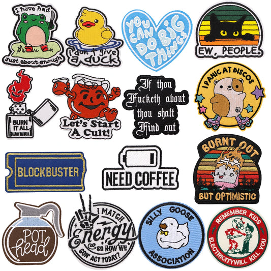 EW PEOPLE Patch Letters Embroidery Patch Iron On Patches For Clothing Thermoadhesive Patches On Clothes DIY Sew Badges