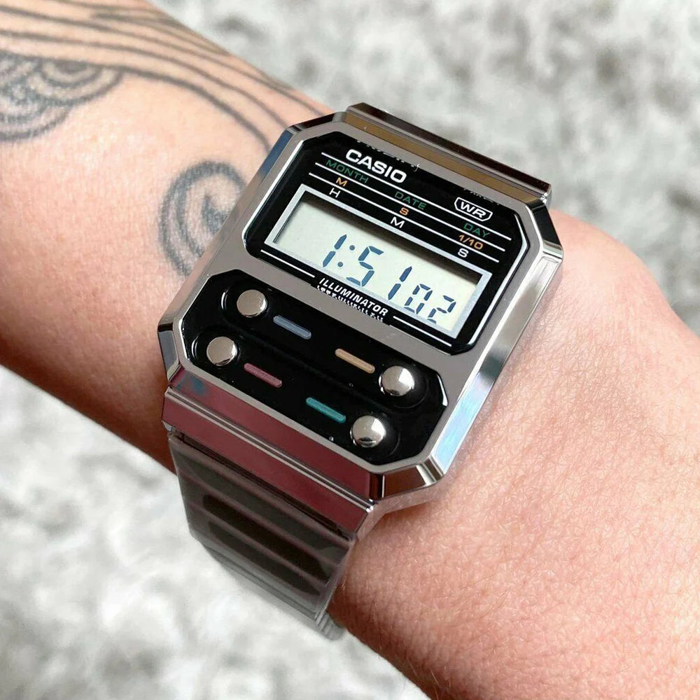 Casio A100WE-1A/7B Men's Watch luxury fashions, Calculator Model Personalized