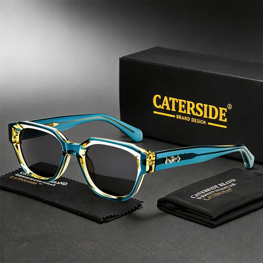 CATERSIDE Men Fashion Sunglasses High-Quality Pc Square Thick Frame Sun Glasses Women Business Festival Gifts Rational Glasses