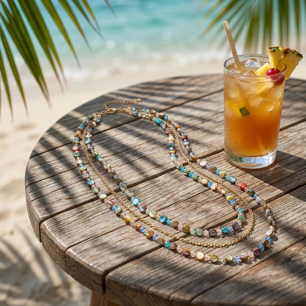 Colorful Beaded Long Necklace for Women Dopamine Style Sweater Chain Fashion Jewelry Party Accessories Gift