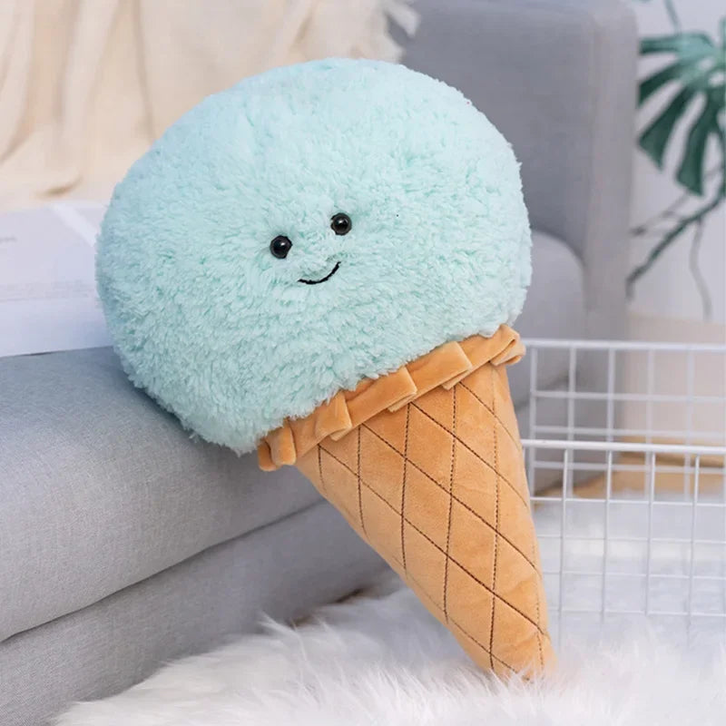 Cute Cartoon Ice cream Plush Toy Stuffed Food Snack Pillow Cushion Cone Kids Toys Kawaii Room Decor Birthday Gift for Kids