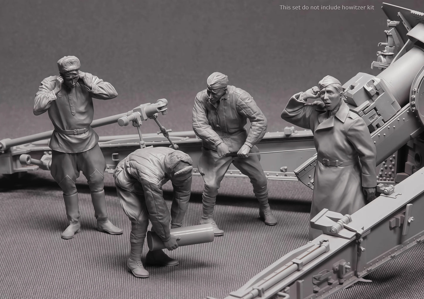 1/35 Resin Model Character Kit Gk, Artillery 4-person Group, Unpainted Assembly Kit