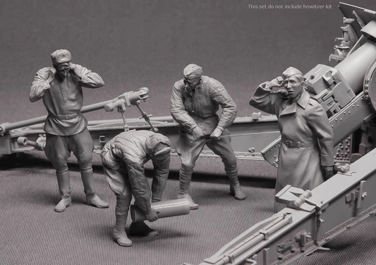 1/35 Resin Model Character Kit Gk, Artillery 4-person Group, Unpainted Assembly Kit