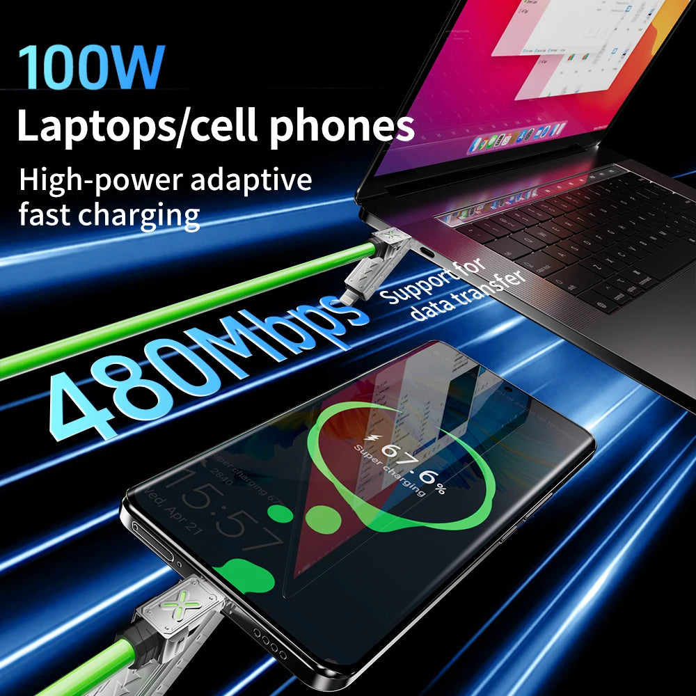 240W 4-in-1 SuperFast Charging Cable USB-C To Type-C Cable Iphone Samsung Xiaomi