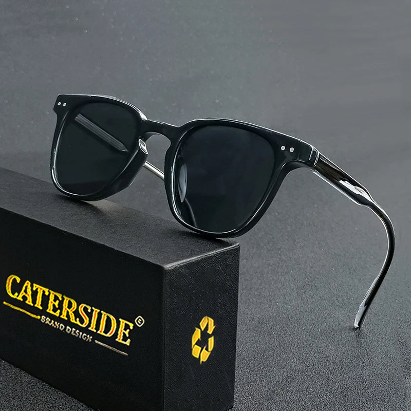 CATERSIDE Round Retro Sunglasses Men's Punk Fashion Brand Design Sun Glasses Women Travel Outdoor UV400 Shades Propionic Temple