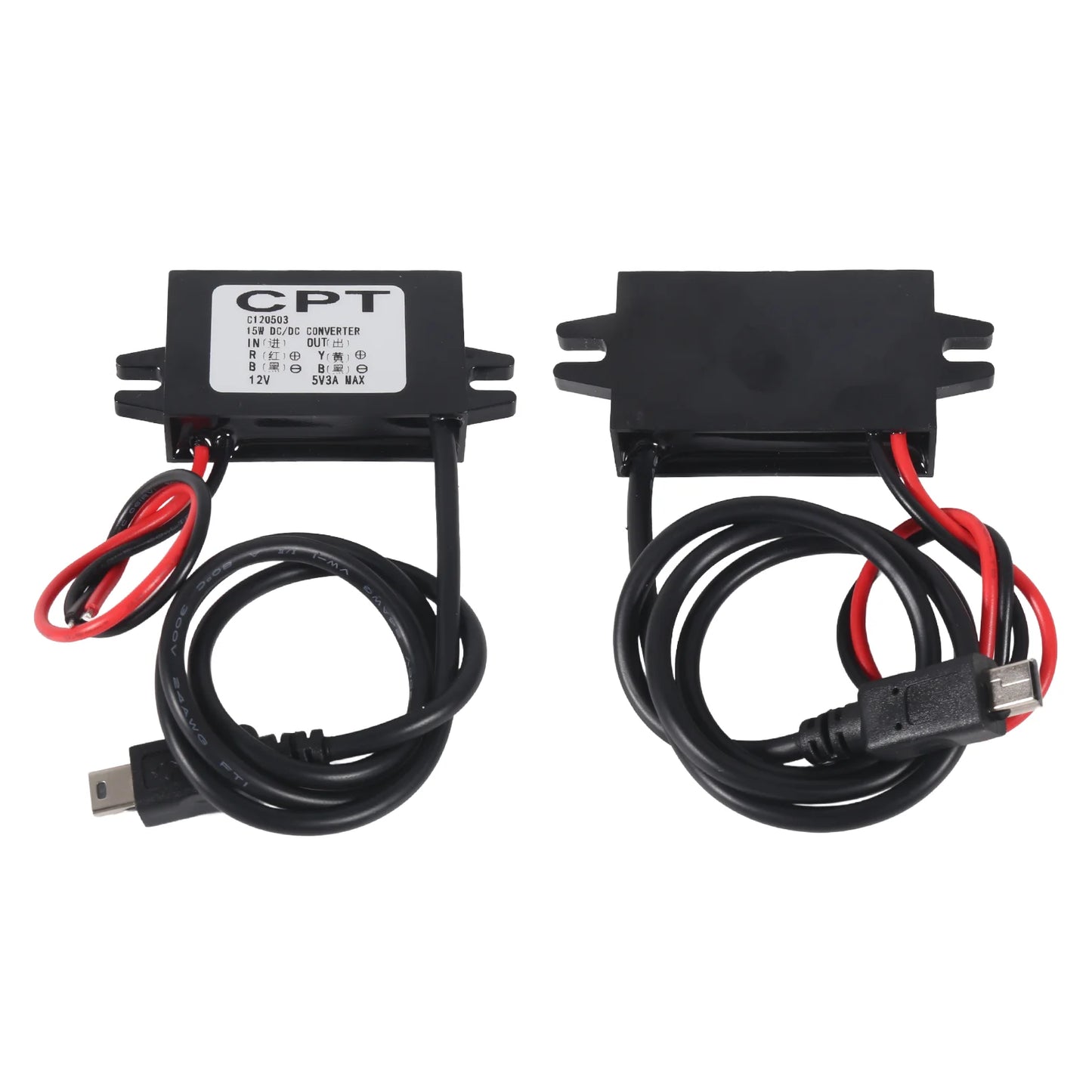 Waterproof 12V to 5V Converter DC-DC Step Down Module Power Adapter USB-A Female/Type C/dual USB/open Wire Connector