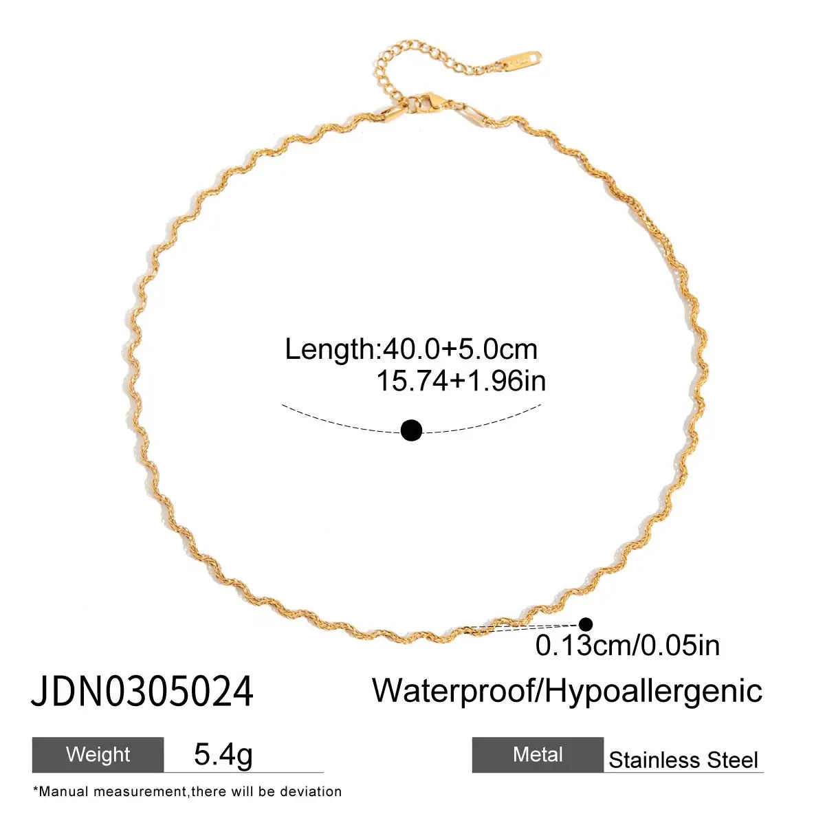 Uworld Simple Classic 18K Gold Color Plated Stainless Steel Heart Hollow Necklace Flat Chain Retro Sand Gold Feel Stackable Neck