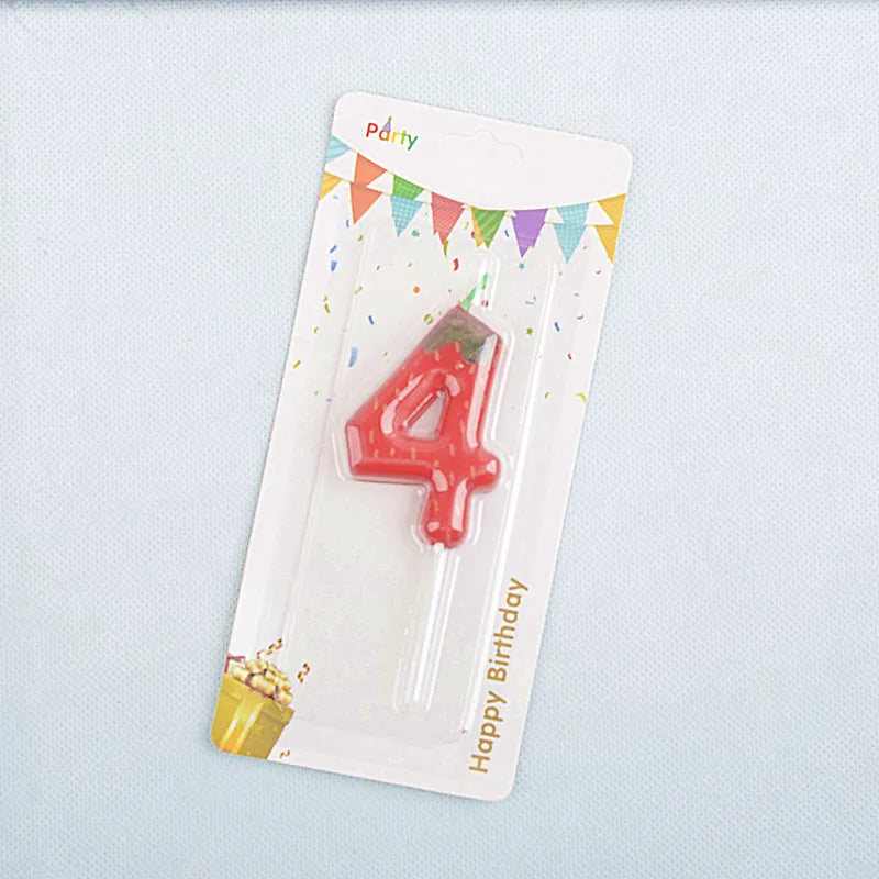 1pc Strawberry Birthday Cake Candle, 0-9 Number Perfect for Anniversary, Birthday & Party Decorations, Celebration Candle