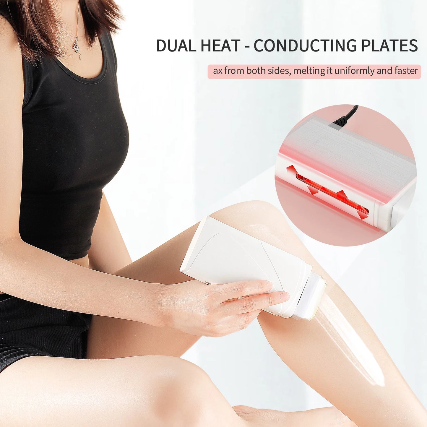 Foreverlily Portable Wax Roller Machine Electric Wax Warmer Depilatory Wax Heater Waxing Leg Warmer Hair Removal Roll On Wax