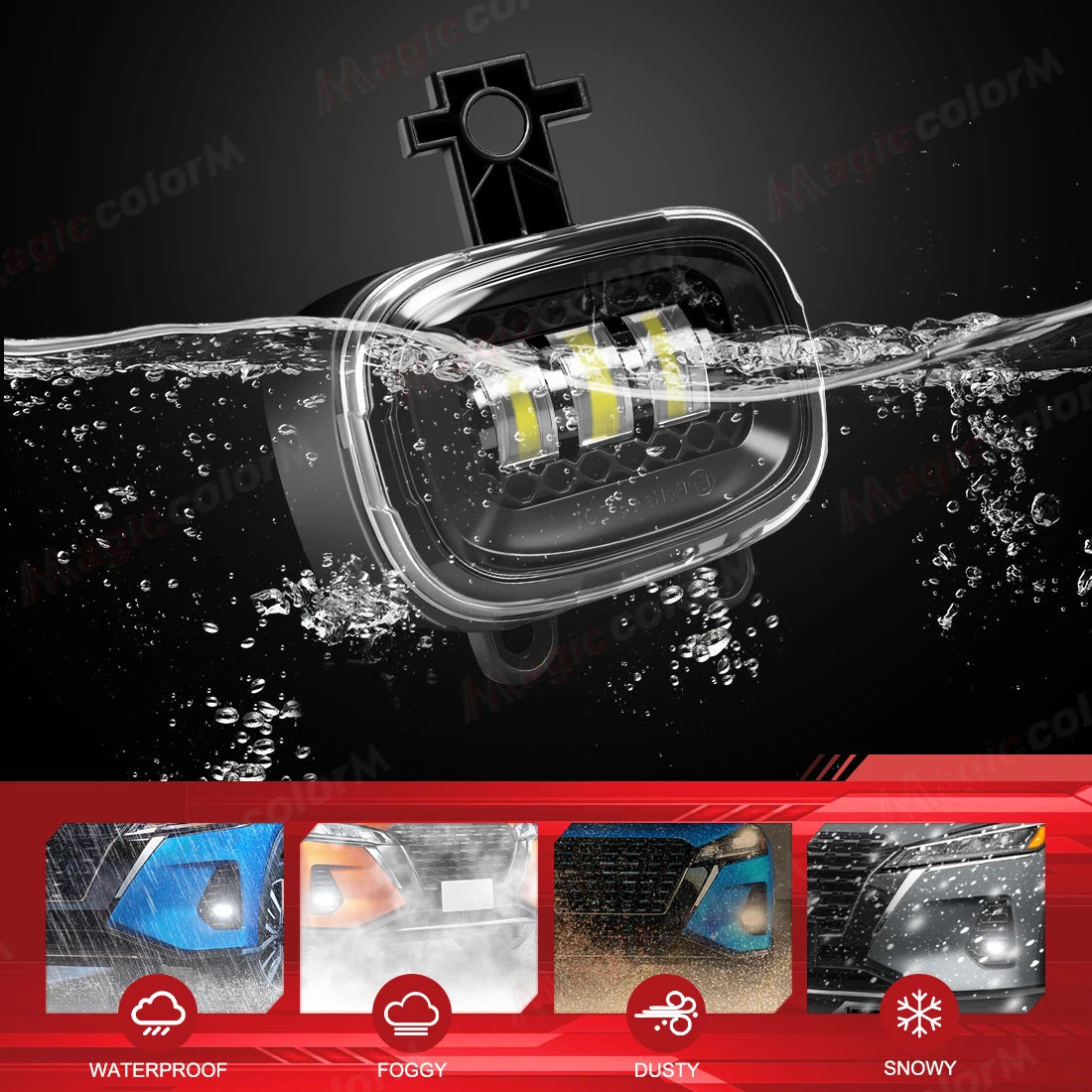 2PCS LED Fog Lamps For Nissan NAVARA NP300 X-trail Xtrail Rogue Kicks Juke F16 MK2 2020 2021 2022 Car DRL Daytime Running Light
