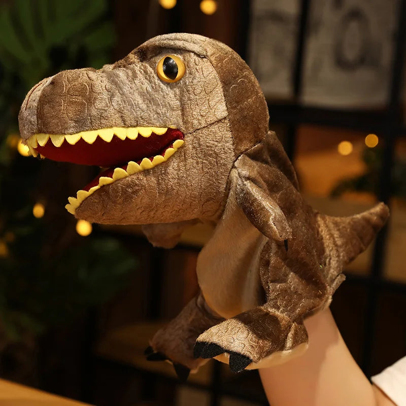 1 pc Dinosaur Plush Hand Puppets Lifelike Triceratop Tyrannosaurus Rex Hand Puppets for Kids Adults Muppets