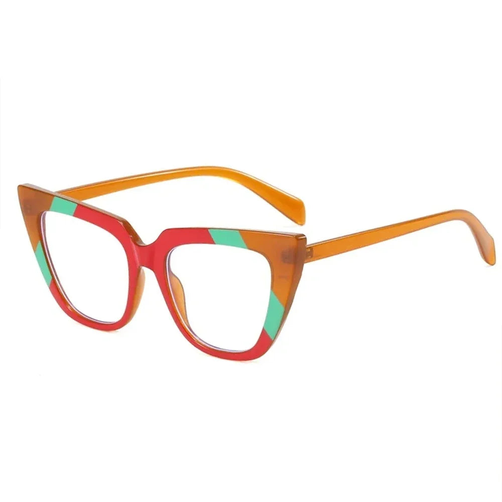 JNPCXI Fashion Cat Eye Anti Blue Light Women Glasses Frame Color Trending Clear Lens Reading Computer Female Eyewear