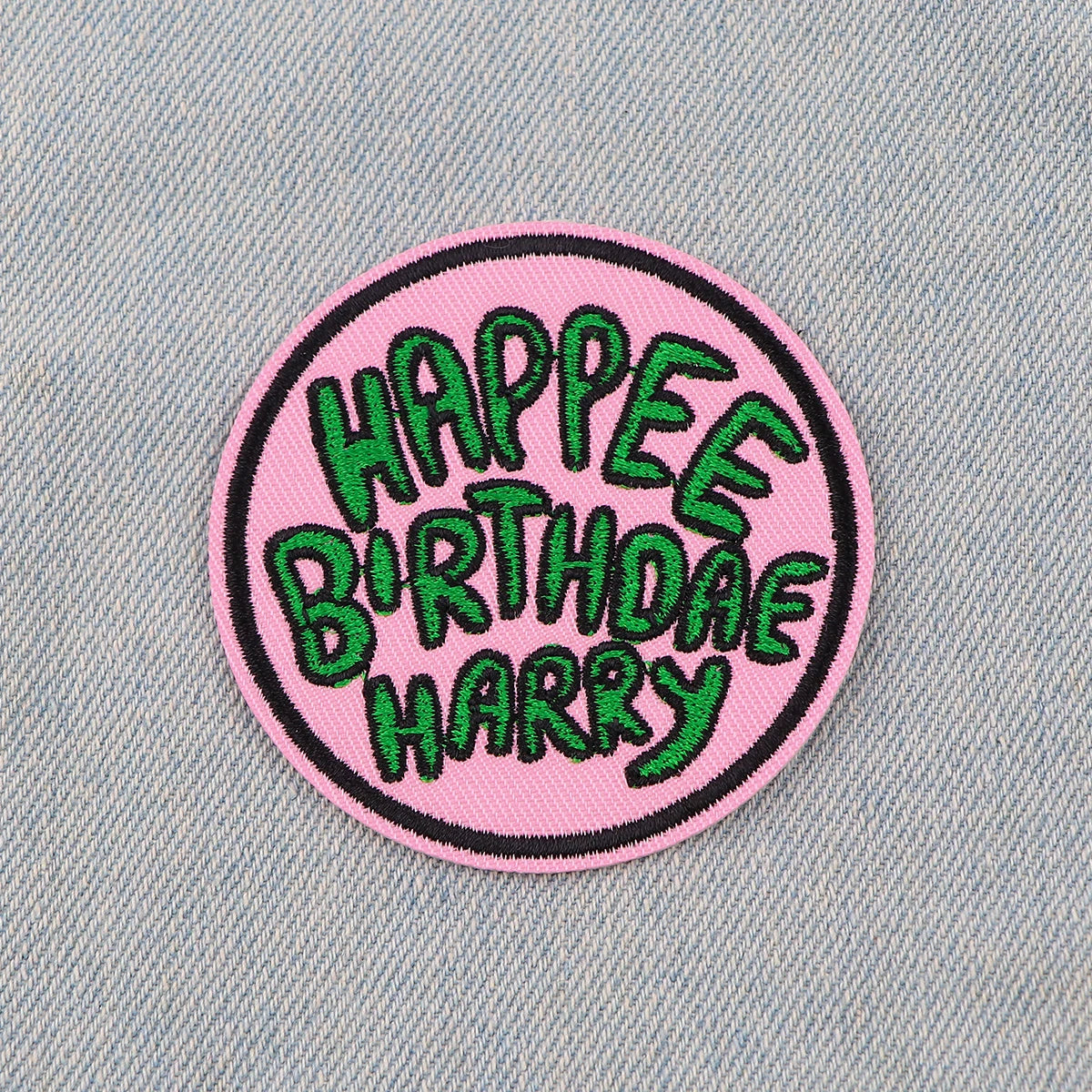 Happy Birthday Embroidery Patch Movie Iron On Patches for Clothing Thermoadhesive Patches Round Patches On Clothes Badge DIY Sew