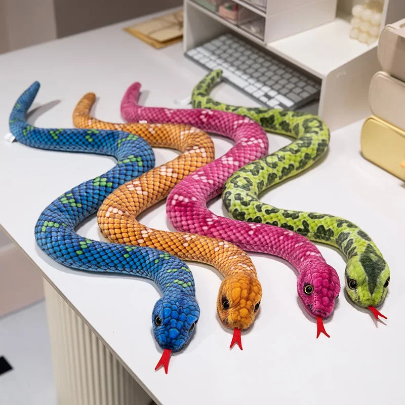 9 Kinds Simulation Snake Plush Toy Lifelike Anaconda Fake Snake Python Model Prank Doll Creative Room Decoration Birthday Gift