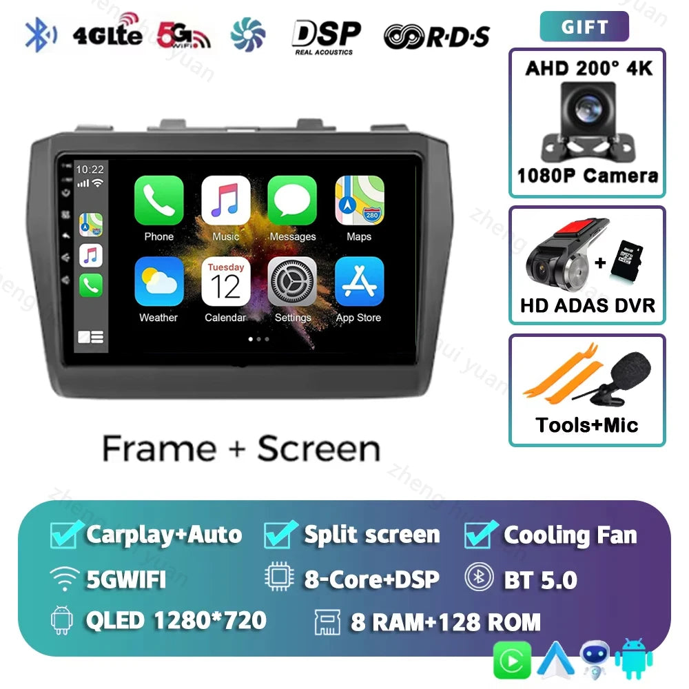 CarPlay Auto Android 15 For Suzuki Swift 2017 2018 2019 2020 2021 Car Radio Multimedia navigation video DVD Autoradio Stereo 4G