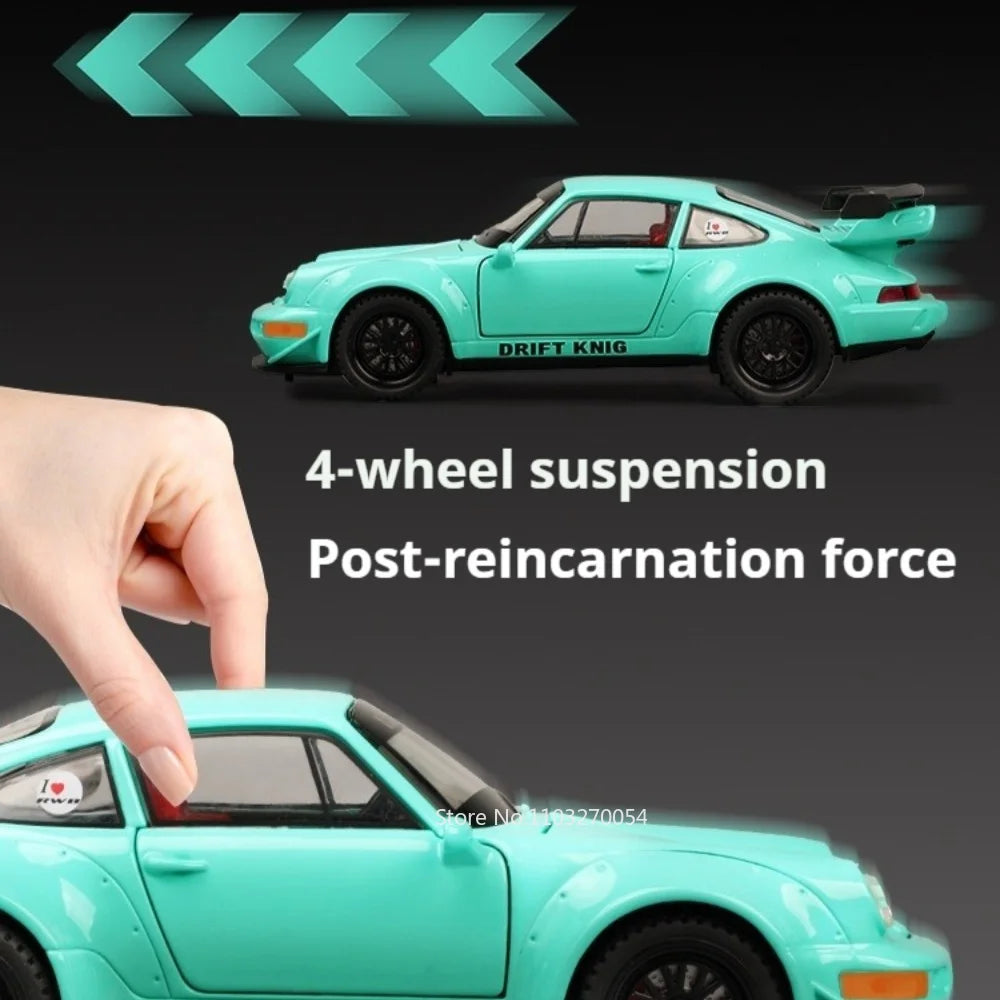 1:32 964 911 Miniature Sportscar Model Diecast Alloy Toys Pull Back Doors Opened Metal Body Vehices Study Decoration Friend Gift
