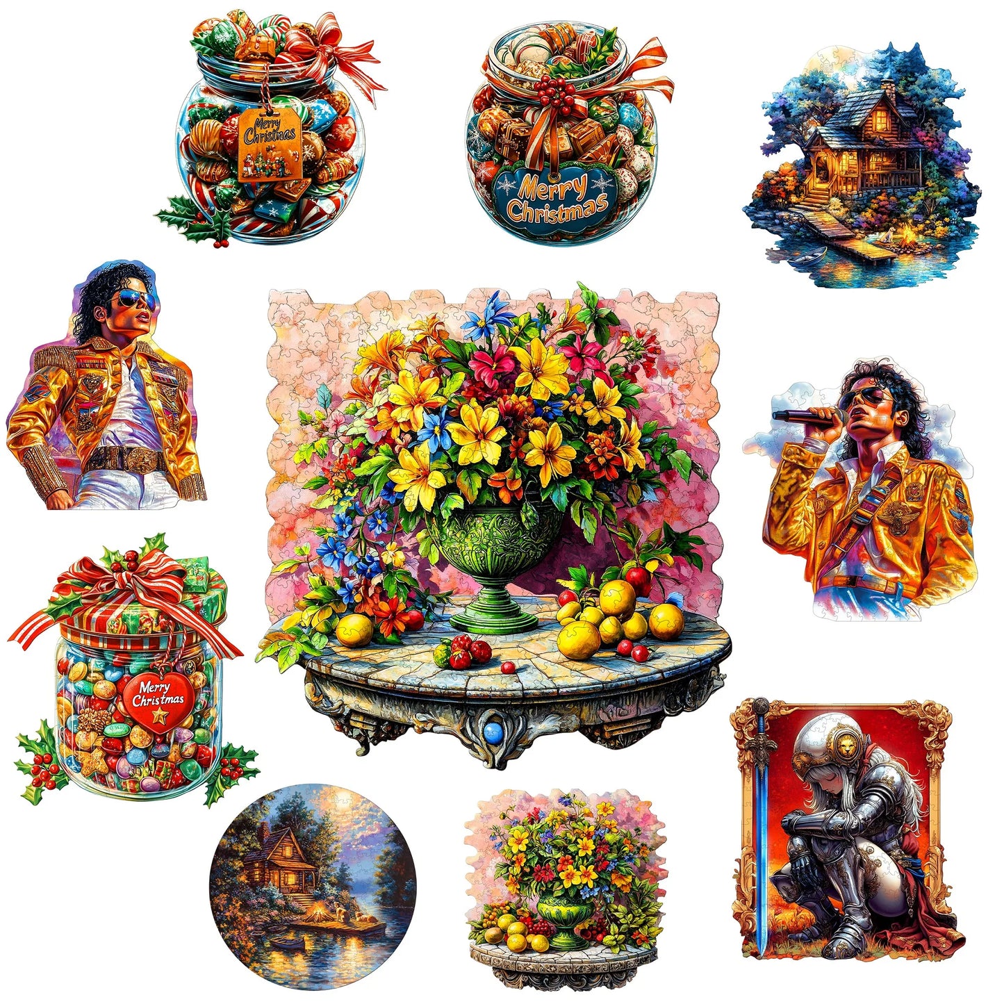 Human Candy Scenery Wooden Jigsaw Puzzle Wood Decor Painting Christmas and Halloween Gift Toy For Teen And Kid