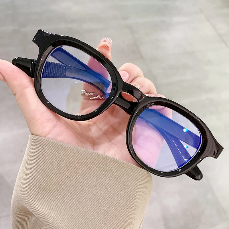 JNPCXI Retro Rivets Polarized Men Round Sunglasses Fashion Black Blue Trending Shades UV400 Women Clear Frame