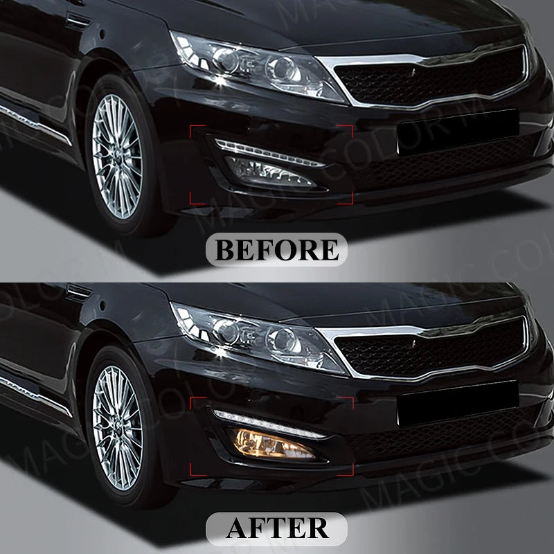 Fog Lamps DRL For KIA K5 Optima 2010 2011 2012 2013 Daytime Running Lights Auto Front Bumper Black Bezel Covers Car Accessories