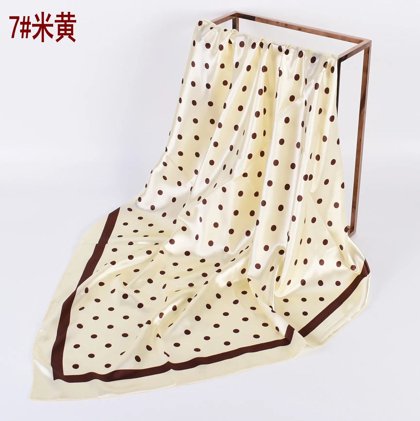 Summer new fashionable temperament wavelet dot 90CM large square scarf printed with fashionable square silk