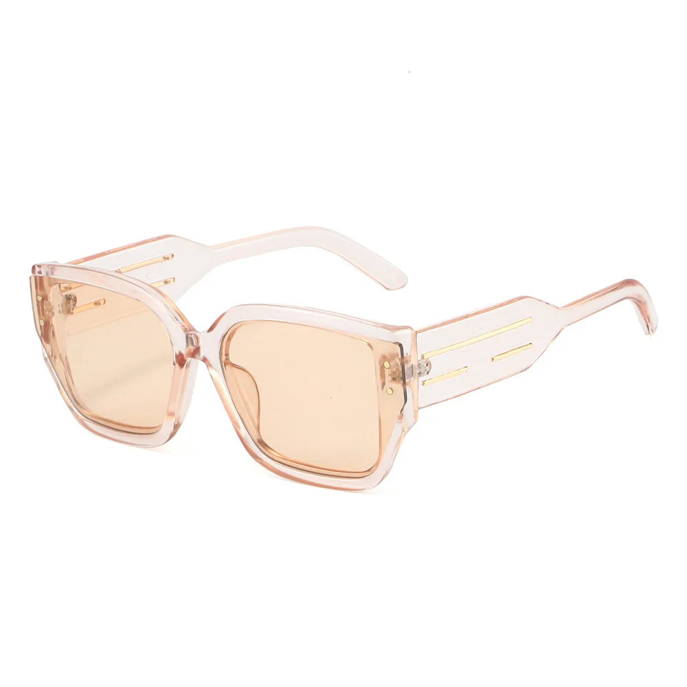 JNPCXI Vintage Square Women Gradient Sunglasses UV400 Fashion Transparent Blue Men Outdoor Sun Glasses