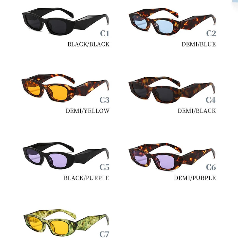 JNPCXI New Ins Popular Fashion Polygon Cat Eye Women Sunglasses Vintage Brand Designer Green Yellow Men Sun Glasses Shades UV400