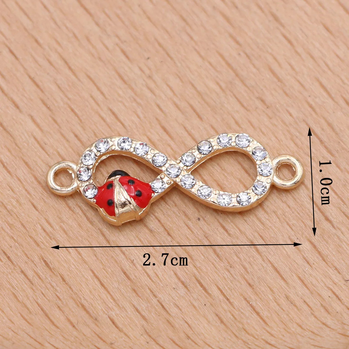 10pcs Gold Plated Ladybug Infinity Charm Connector for Jewelry Making Bracelet DIY Accessories Craft