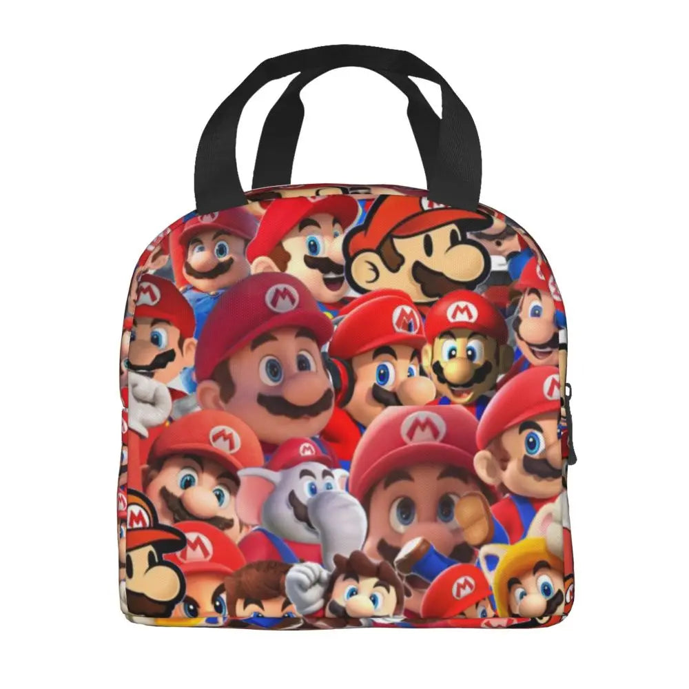 Custom Mario Super Bros Insulated Lunch Bag Reusable Thermal Cooler Lunch Box M5