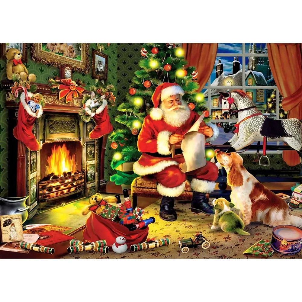 2024 Christmas 1000pieces Paper Jigsaw Puzzle Adult Jigsaw Family Gam Perfect for Festival 14+y Stress GameEducational Toys