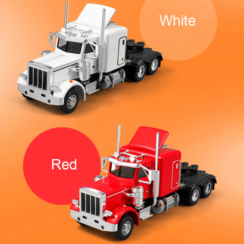 1:50 American Transport Vehicle Scania Container Truck Alloy Model Diecast Toy Doors Opened with Sound Light Cars Kid Toys Gifts