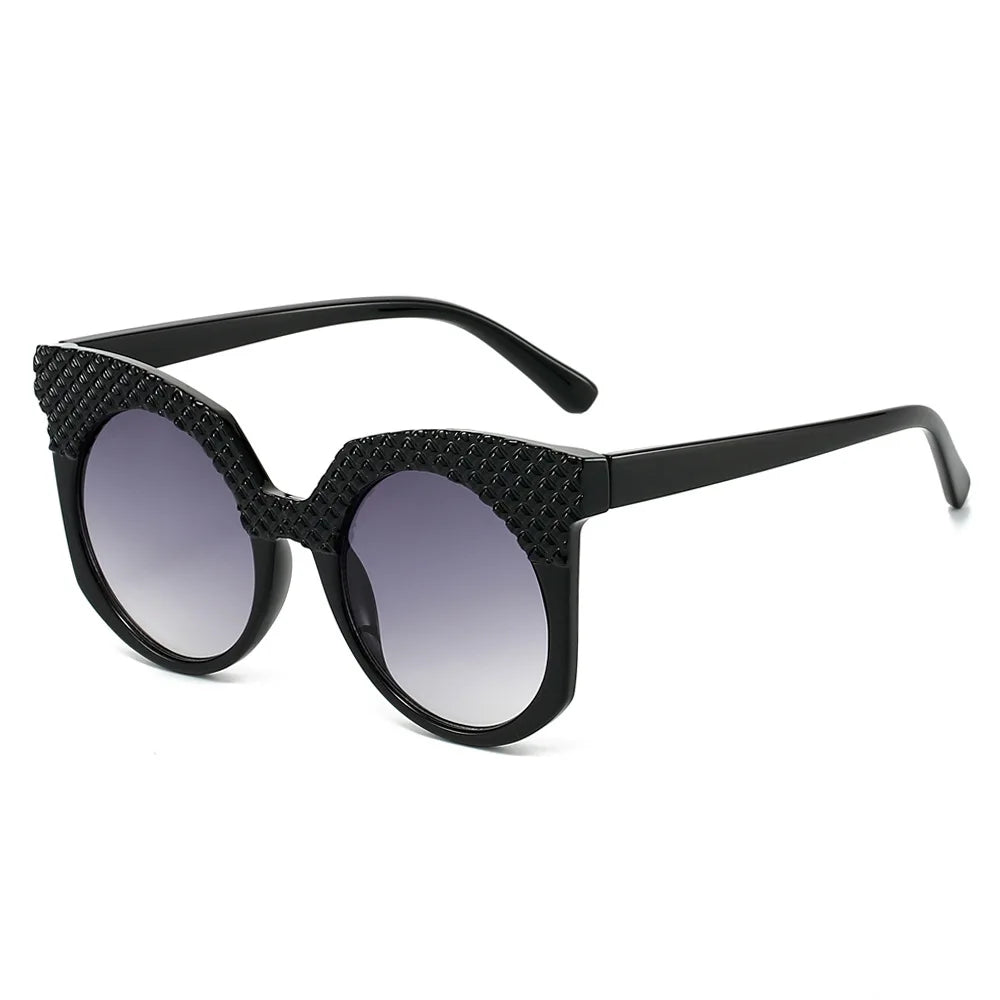 JNPCXI Fashion Oversized Women Sunglasses Retro Round Green Shades UV400 Men Gradient Sun Glasses